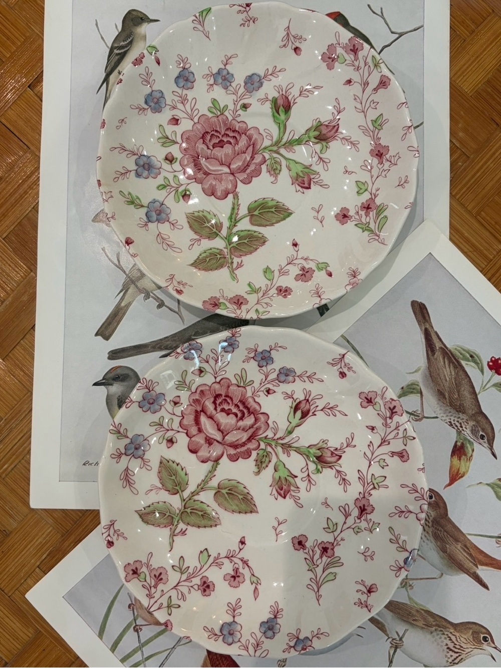 Vintage Johnson Bros. Rose Chintz Saucers